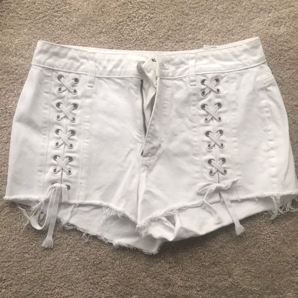 White tie shorts